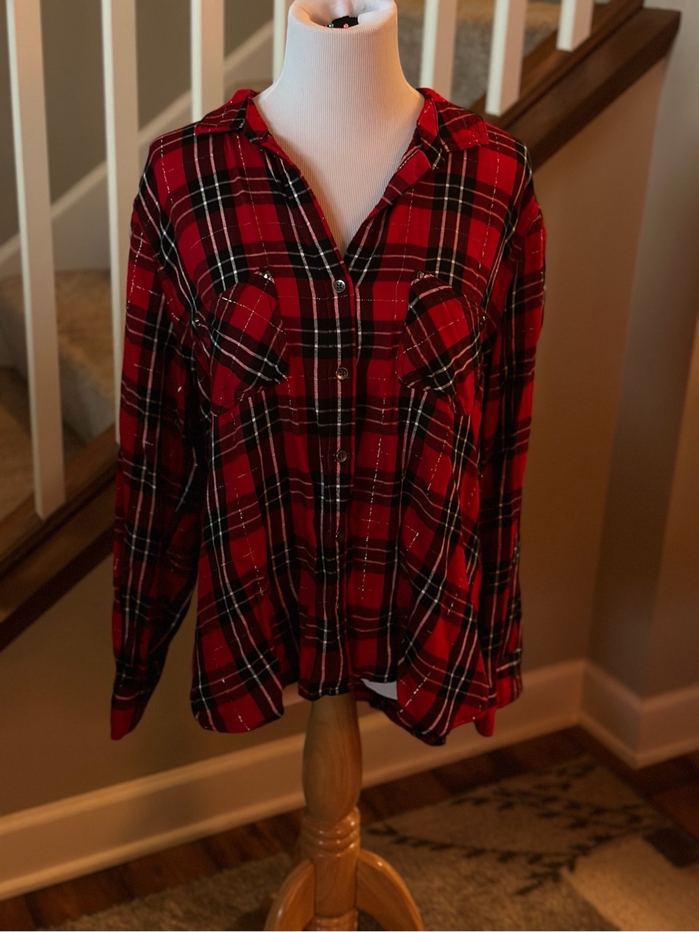 Rock & Republic Red and Black Plaid Shirt - D2000